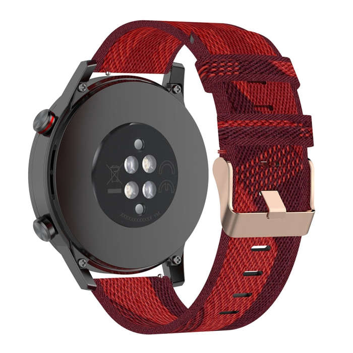 22mm Stripe Weave Nylon Wrist Strap Watch Band for Huawei GT / GT2 46mm, Honor Magic Watch 2 46mm...