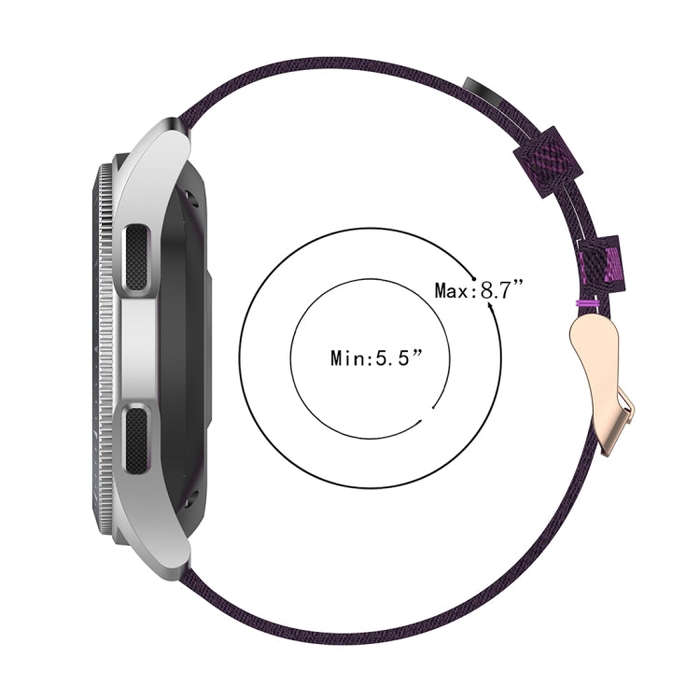 22mm Stripe Weave Nylon Wrist Strap Watch Band for Galaxy Watch 46mm / Gear S3(Grey)
