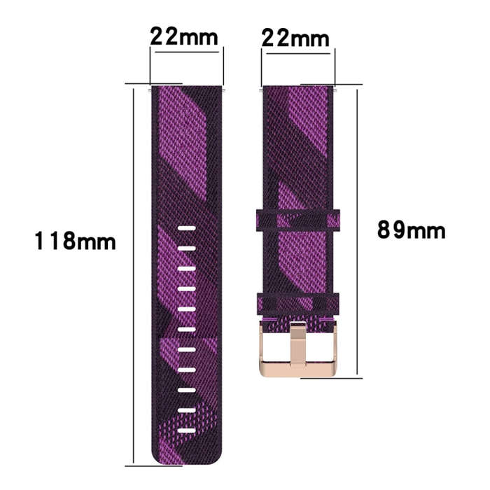 22mm Stripe Weave Nylon Wrist Strap Watch Band for Galaxy Watch 46mm / Gear S3(Grey)