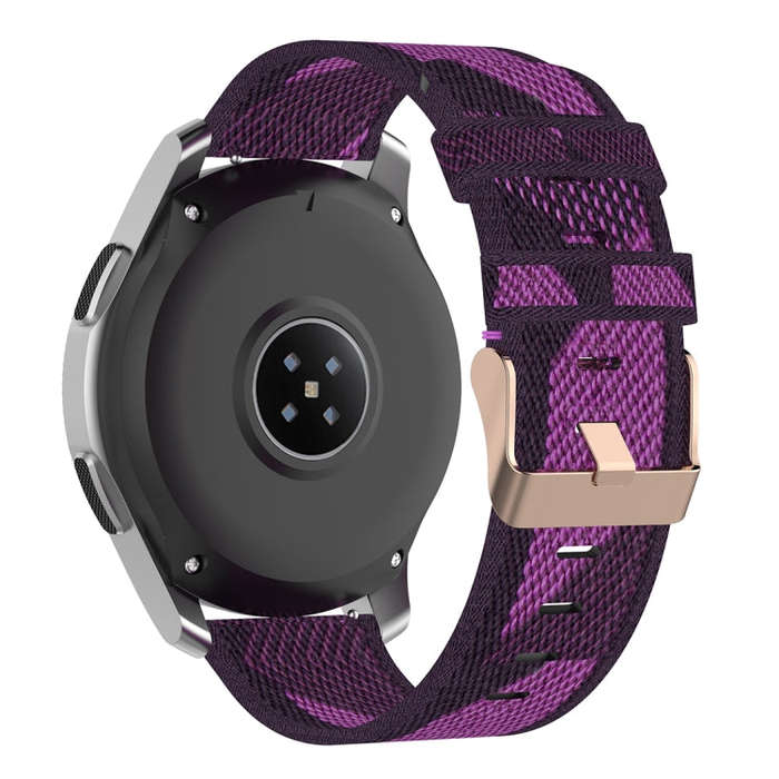 22mm Stripe Weave Nylon Wrist Strap Watch Band for Galaxy Watch 46mm / Gear S3(Purple)