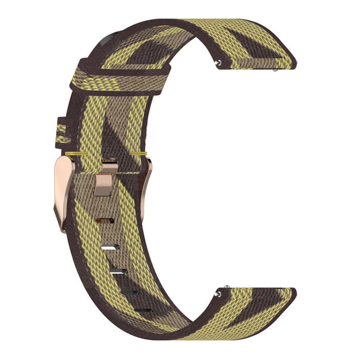 22mm Stripe Weave Nylon Wrist Strap Watch Band for Galaxy Watch 46mm / Gear S3(Yellow)