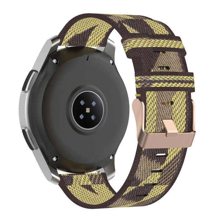 22mm Stripe Weave Nylon Wrist Strap Watch Band for Galaxy Watch 46mm / Gear S3(Yellow)