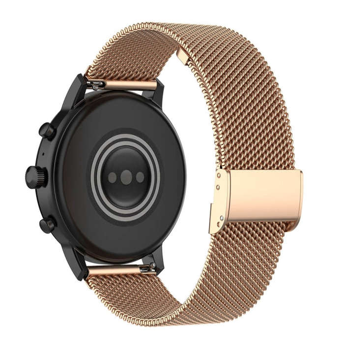 22mm Metal Mesh Wrist Strap Watch Band for Fossil Gen 5 Carlyle / Gen 5 Julianna / Gen 5 Garrett ...