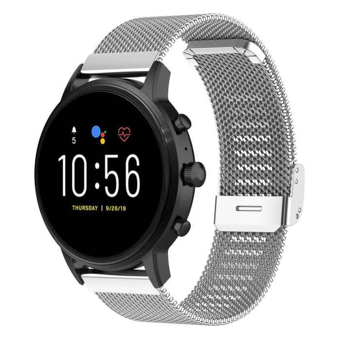 22mm Metal Mesh Wrist Strap Watch Band for Fossil Gen 5 Carlyle / Gen 5 Julianna / Gen 5 Garrett ...