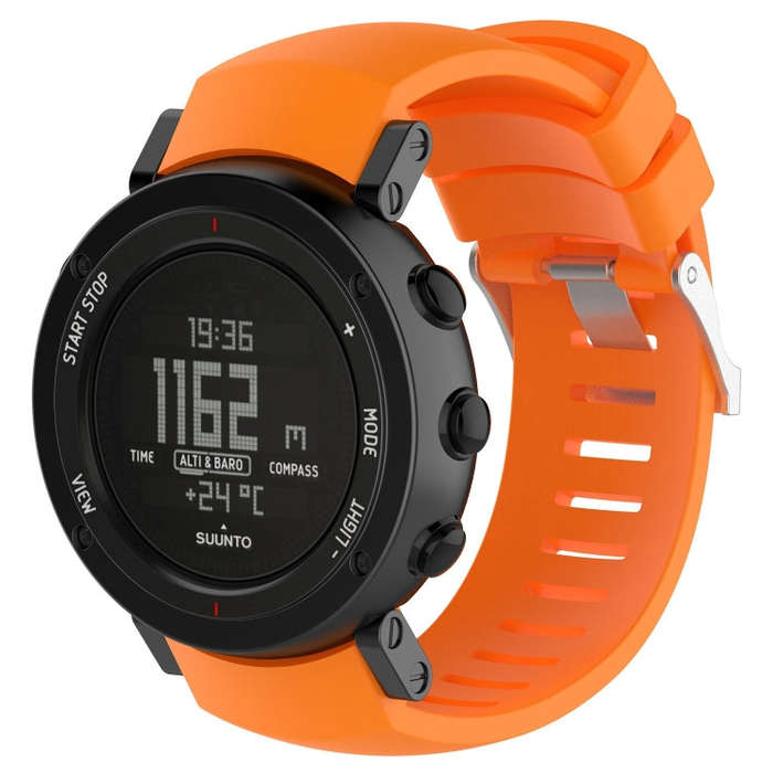 Silicone  Watch Band for SUUNTO Core ALU Black(Orange)