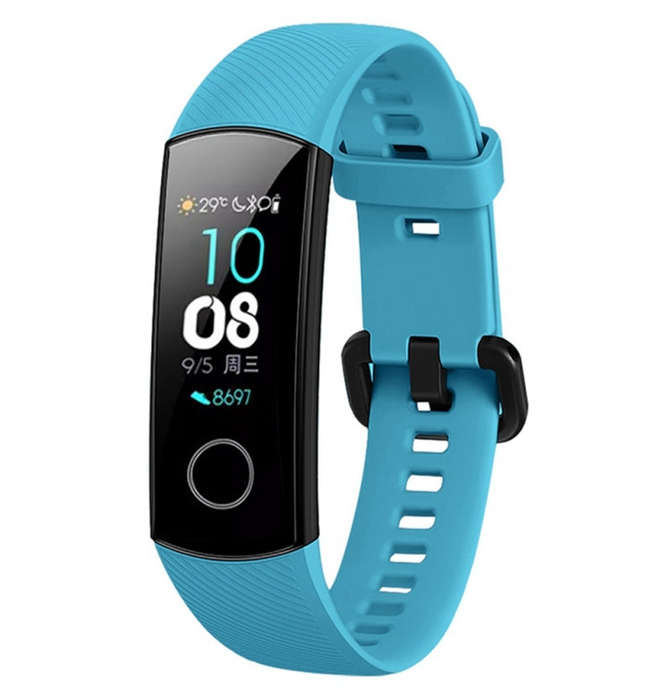 Solid Color Silicone Watch Band for Huawei Honor Band 4(Blue)