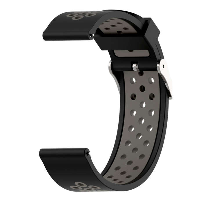 Double Colour Silicone Sport Watch Band for Xiaomi Huami Amazfit Bip Lite Version 22mm(Black Grey)