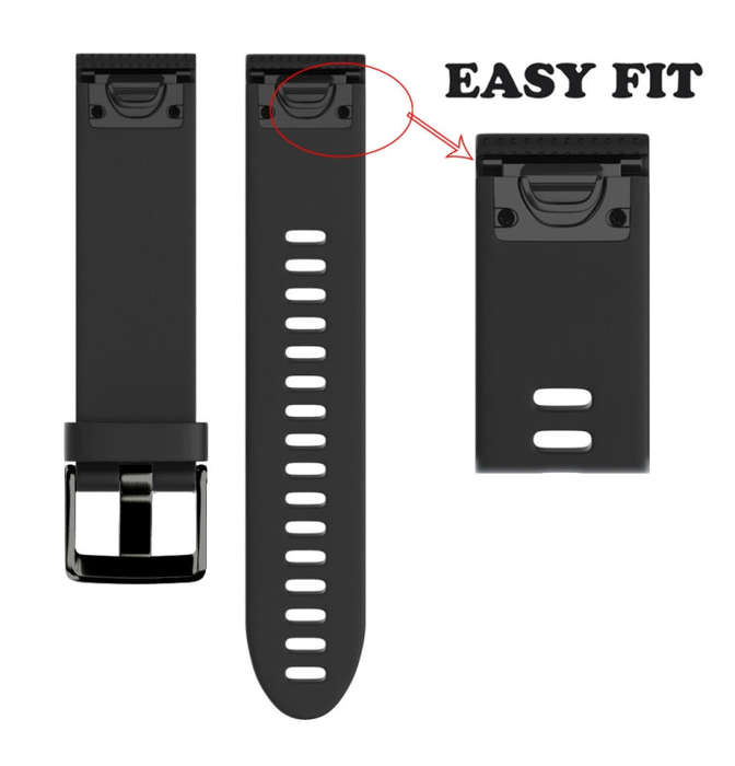 Quick Removable Silicone Watch Band for Fenix 5S 20mm(Black)