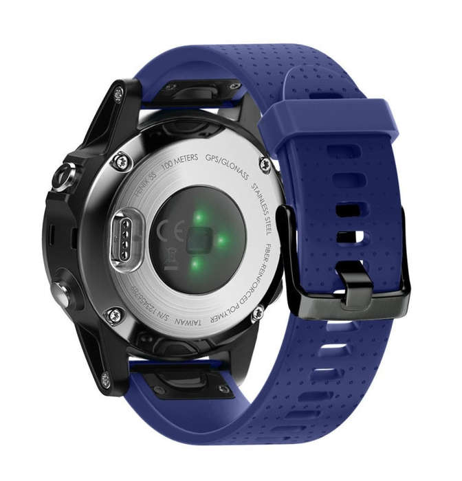 Quick Removable Silicone Watch Band for Fenix 5S 20mm(Dark Blue)