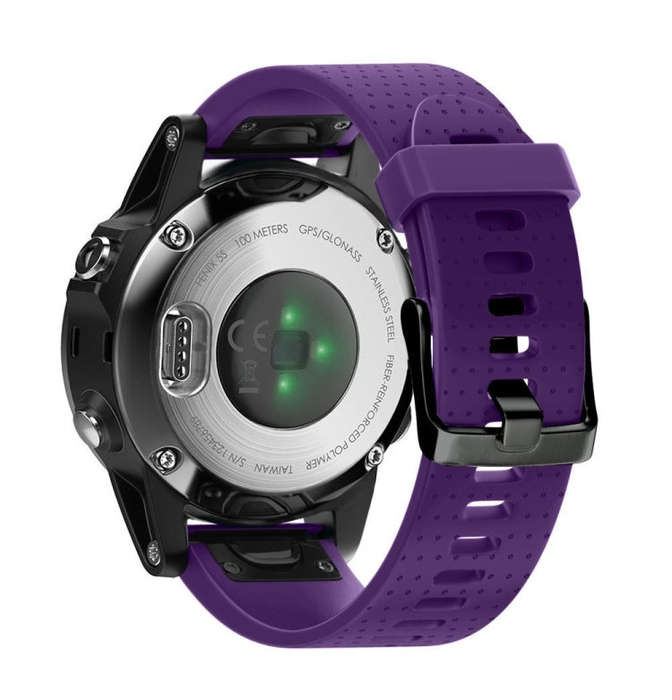 Quick Removable Silicone Watch Band for Fenix 5S 20mm(Purple)