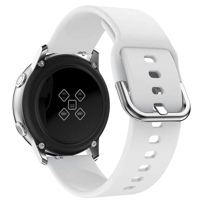 Smart Watch Electroplated Buckle Watch Band for Galaxy Watch Active(White)