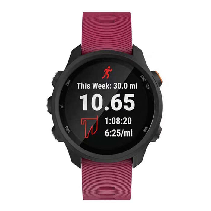 Smart Watch Silicone Watch Band for Garmin Forerunner 245(Purplish Red)