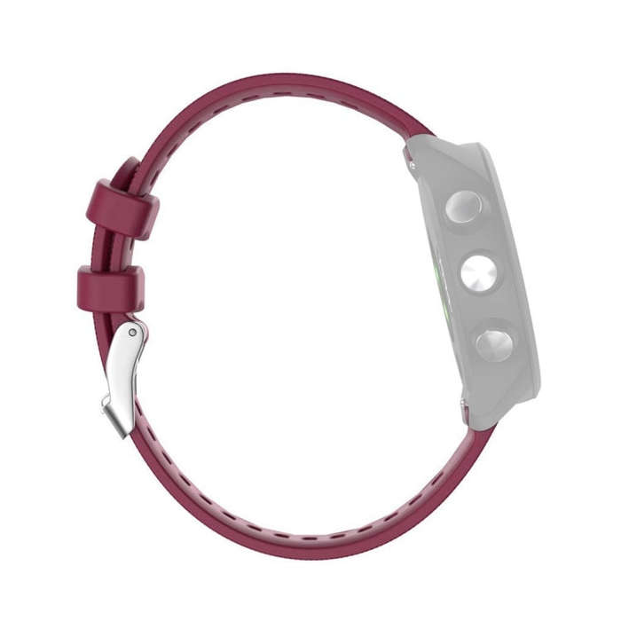Smart Watch Silicone Watch Band for Garmin Forerunner 245(Purplish Red)