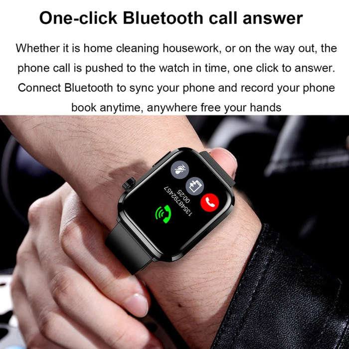 ET210 1.91 inch IPS Screen IP67 Waterproof Silicone Band Smart Watch, Support Body Temperature Mo...