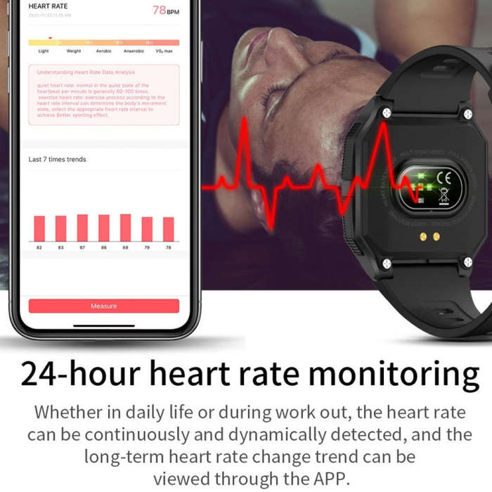 Lokmat FT10 1.3 inch IPS Touch Screen Waterproof Smart Watch, Support Music Play / Heart Rate / B...