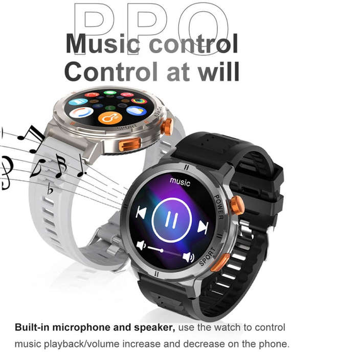 M52 1.43 inch Screen IP68 Waterproof Smart Watch, Support Bluetooth Call / Heart Rate (Blue)