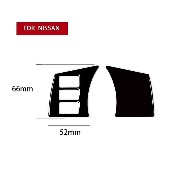 For Nissan 350Z 2003-2009 2pcs Car Steering Wheel Button Frame Type C Decorative Stickers, Left a...