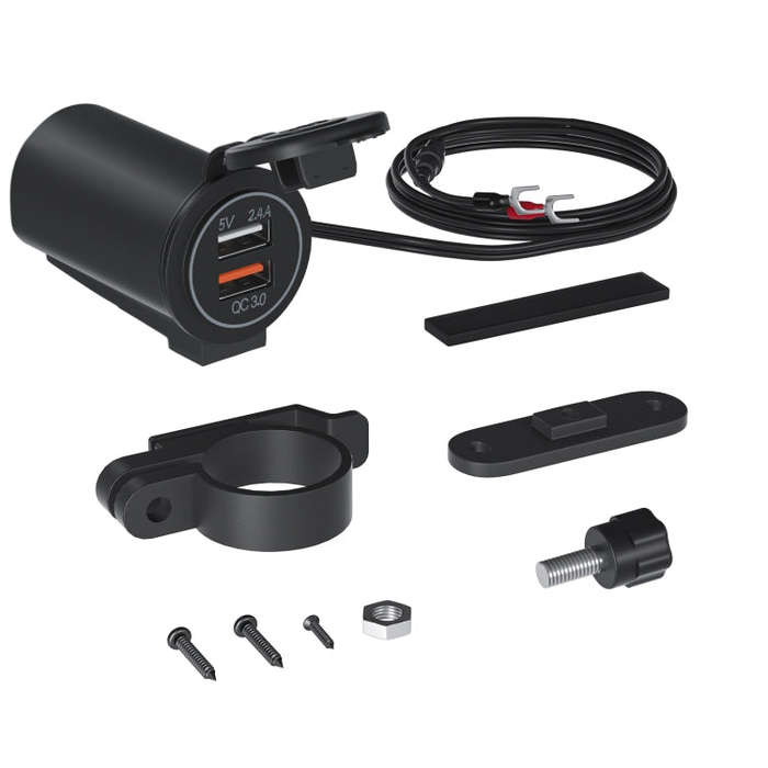 ZH-723F1 Car / Motorcycle QC3.0 Cell Phone Fast Charging Dual USB Car Charger(Blue Light)