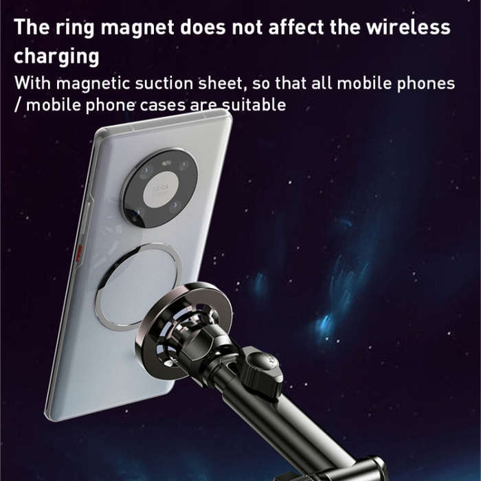 Yesido C158 2 in 1 Magnetic Ring Car Dashboard Air Vent Phone Holder (Black)