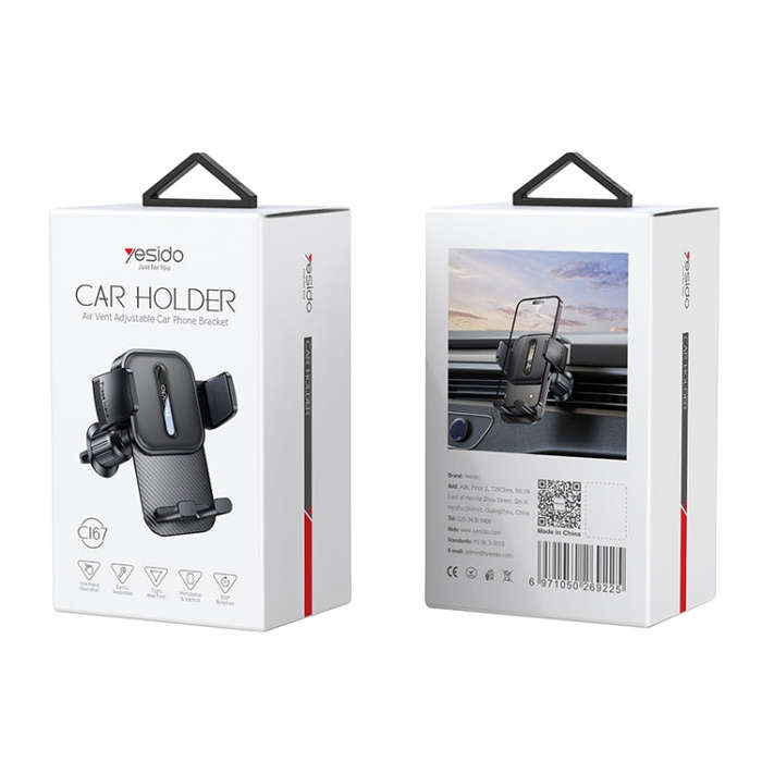 Yesido C167 Rotatable Car Air Outlet Phone Holder (Black)