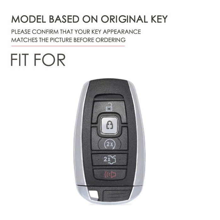 For Lincoln Hallmo Car Cowhide Leather Key Protective Cover Key Case(Black)