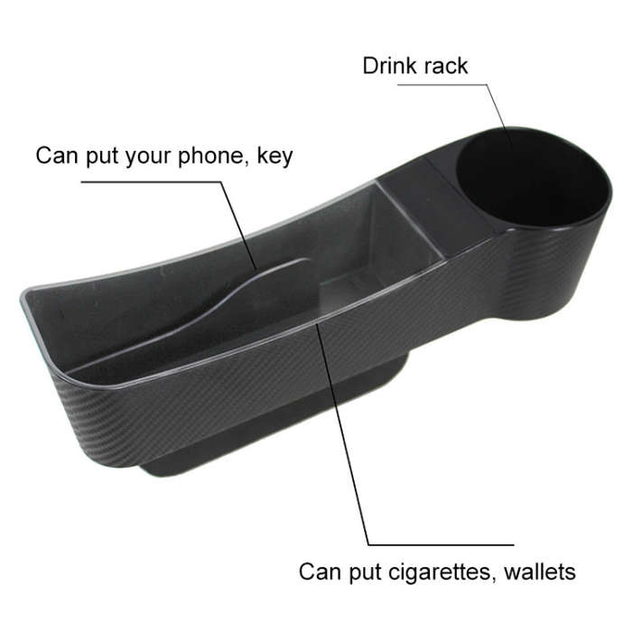 CARFU AC-2294 Car Seat Gap Multi-function Storage Box(Black)