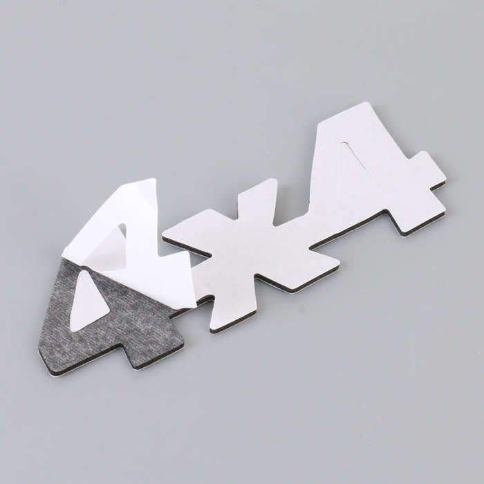 Car Number 4 x 4 Personalized Aluminum Alloy Decorative Sticker, Size: 9 x 3.5 x 2.3cm (Black)