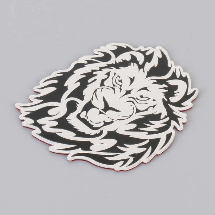Car Lion Metal Stickers Personalized Aluminum Alloy Decorative Stickers, Size:8 x 7.5cm