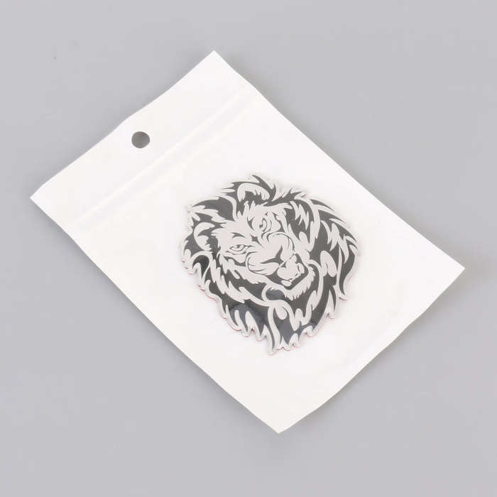 Car Lion Metal Stickers Personalized Aluminum Alloy Decorative Stickers, Size:8 x 7.5cm