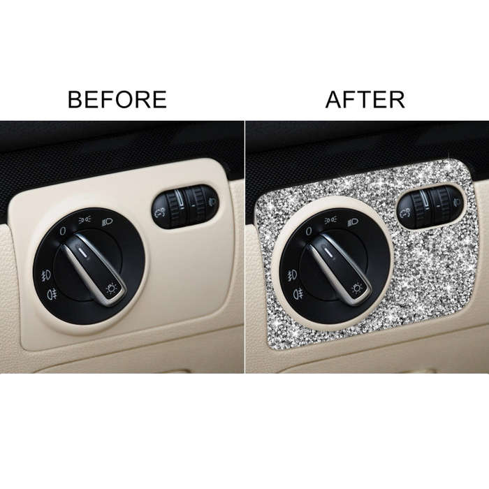 Car Headlight Diamond Decoration Cover Sticker for Volkswagen Golf 6 2008-2012, Left-hand Drive