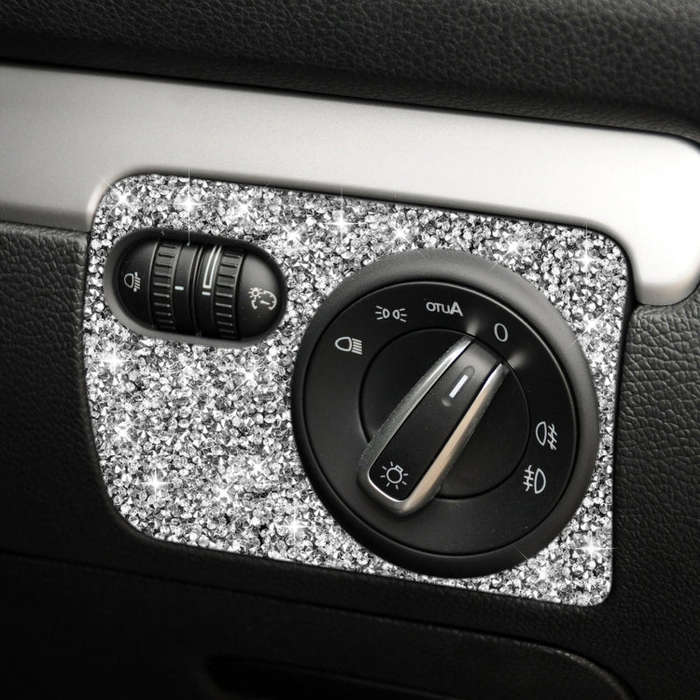 Car Headlight Diamond Decoration Cover Sticker for Volkswagen Golf 6 2008-2012, Right-hand Drive