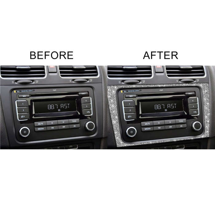 Car CD Panel Diamond Decoration Cover Sticker for Volkswagen Golf 6 2008-2012, Left and Right Drive
