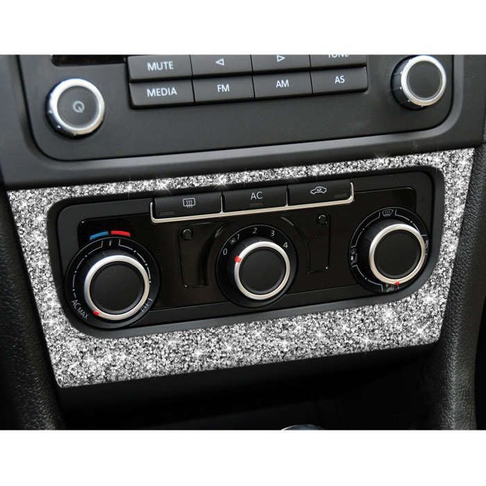 Car AC Panel Diamond Decoration Cover Sticker for Volkswagen Golf 6 2008-2012, Left and Right Drive