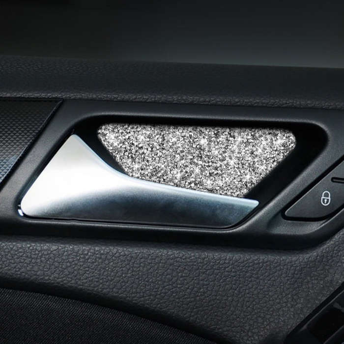 Car Door Bowl Diamond Decoration Cover Sticker for Volkswagen Golf 6 2008-2012, Left and Right Drive