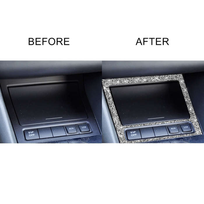 Car Ashtray Frame Diamond Decoration Cover Sticker for Volkswagen Golf 6 2008-2012, Left and Righ...