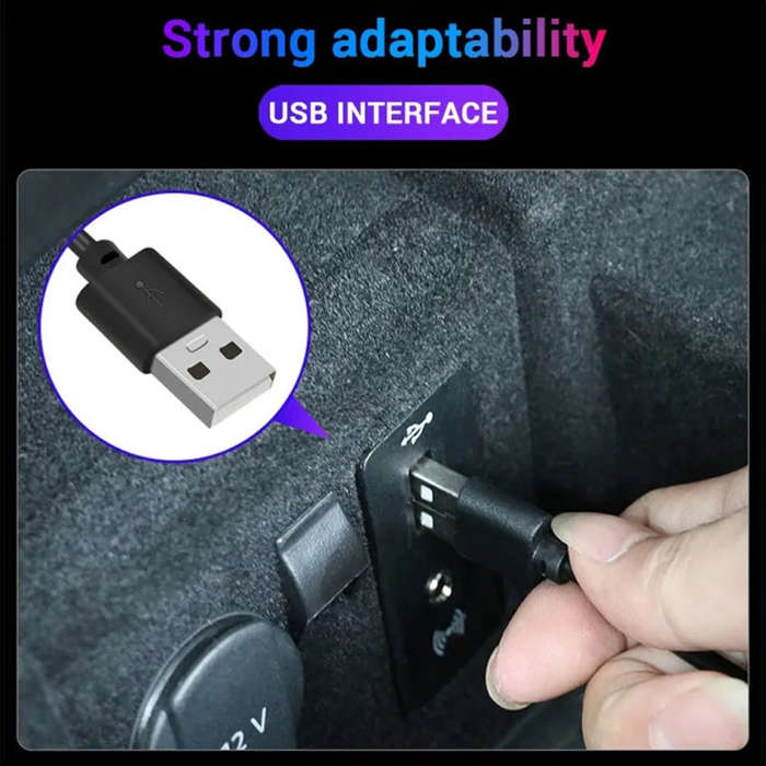 Car 4 in 1 USB RGB Foot Colorful LED Atmosphere Light