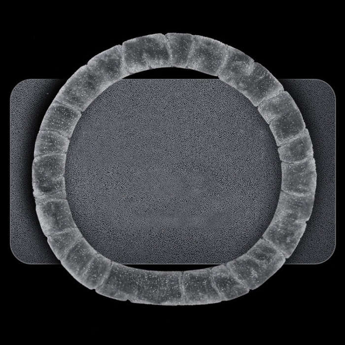 D Style Car Universal Self Heating Plush Warm Anti-skid Steering Wheel Cover, Diameter: 38cm (Grey)