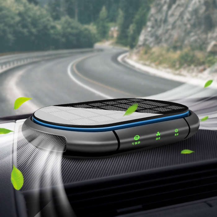 Car Negative Ion Air Purifier with 2 Solid Aromatherapy Sticks (Black)