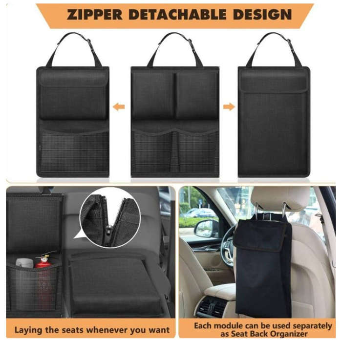 Car Hanging Back Seat Trunk Storage Bag Trunk Oxford Cloth Hanging Bag (Black)