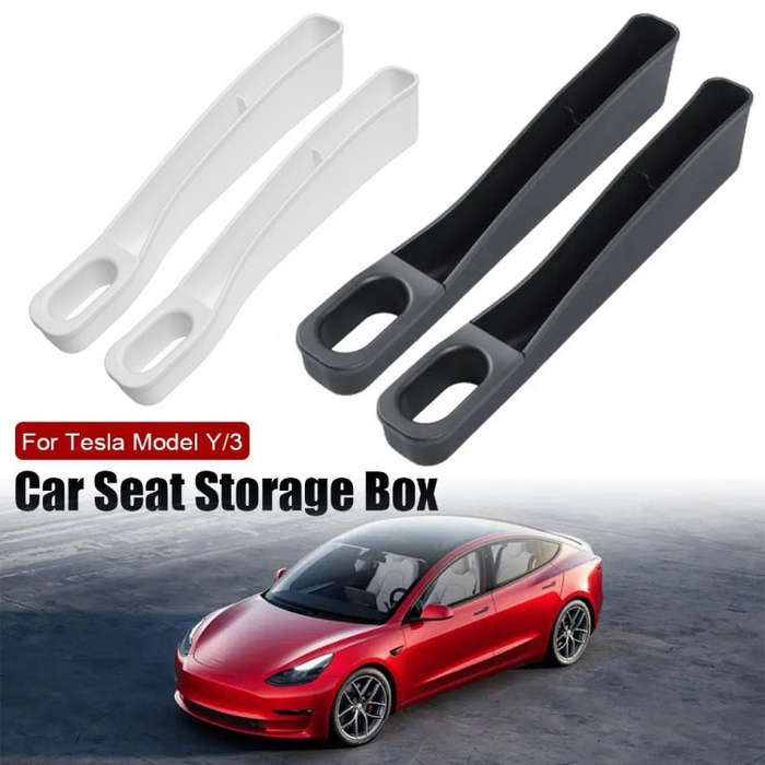 For Tesla Model 3 / Y 2pcs / Set Car Seat Gap Storage Box (Black)