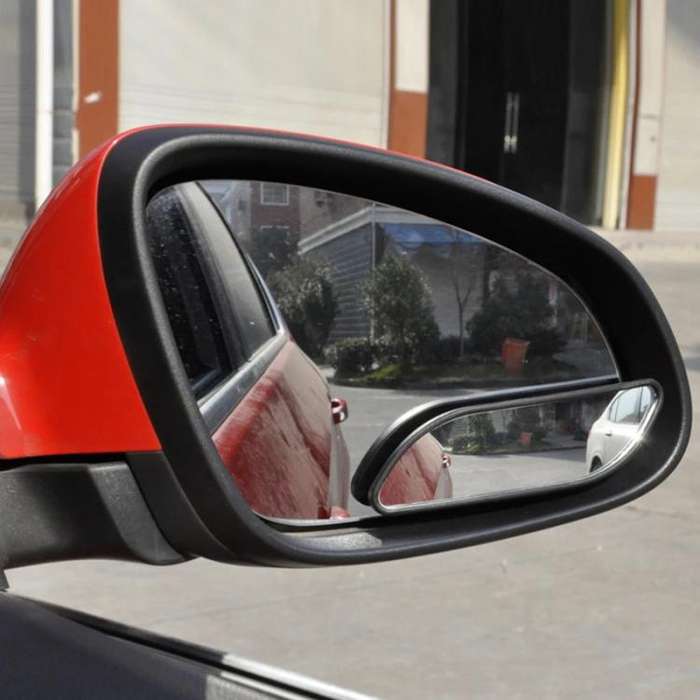 3R-060 One Pair Car Auxiliary Side View Mirror Round Blind Spot Wide Angle Mirror (Black)