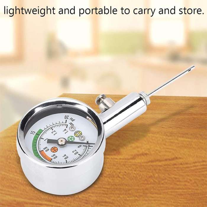 Portable Mini Air Pressure Gauge Pressure Barometer Ball Pressure Gauge (Silver)