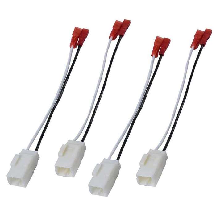 4pcs Speaker Wire Harness Adapter Car Audio Connector Cable for Jeep / Chrysler / Dodge (White)