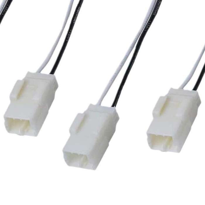 4pcs Speaker Wire Harness Adapter Car Audio Connector Cable for Jeep / Chrysler / Dodge (White)