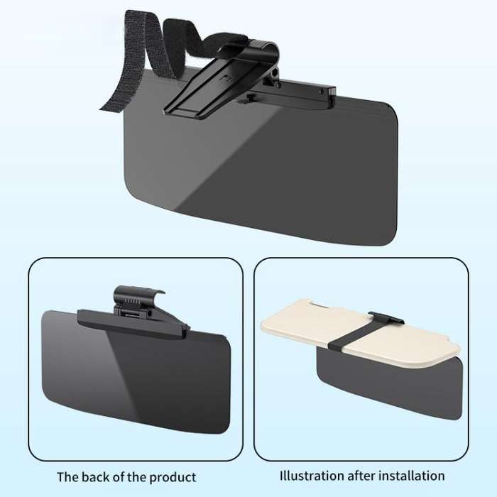 SHUNWEI SD-2302 Car Sun Visor Day Night Anti Glare Visor Adjustable Visor Protection Mirror (Black)