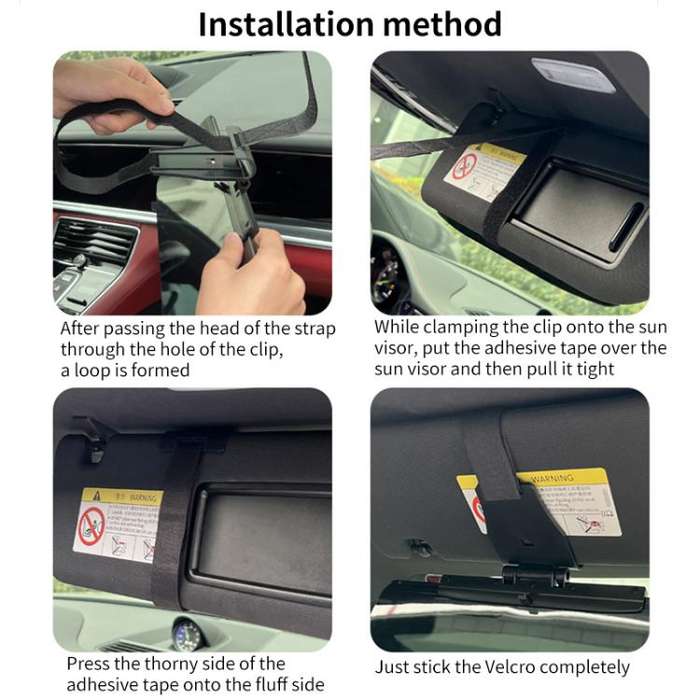 SHUNWEI SD-2302 Car Sun Visor Day Night Anti Glare Visor Adjustable Visor Protection Mirror (Black)