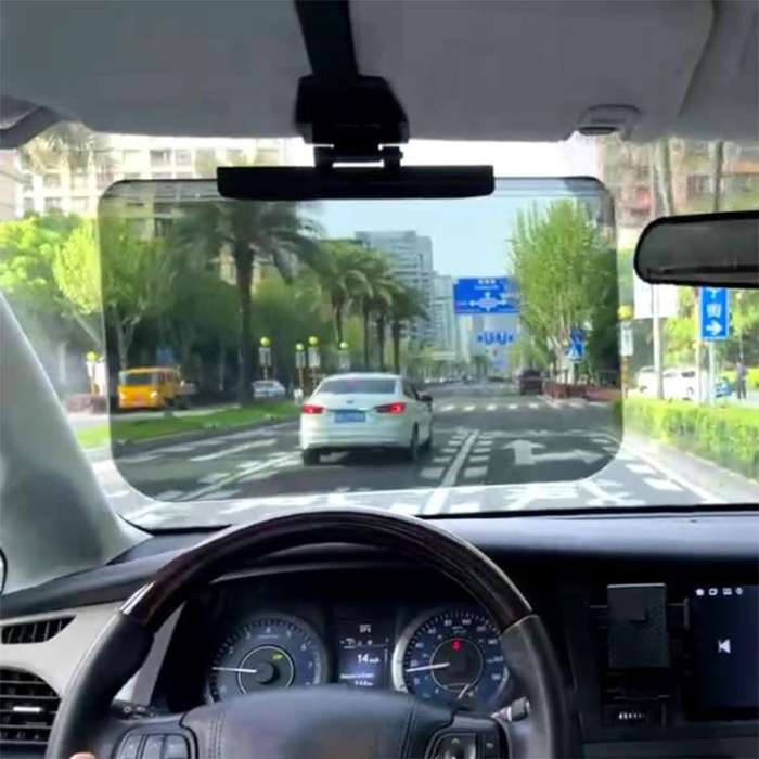 SHUNWEI SD-2302 Car Sun Visor Day Night Anti Glare Visor Adjustable Visor Protection Mirror (Black)
