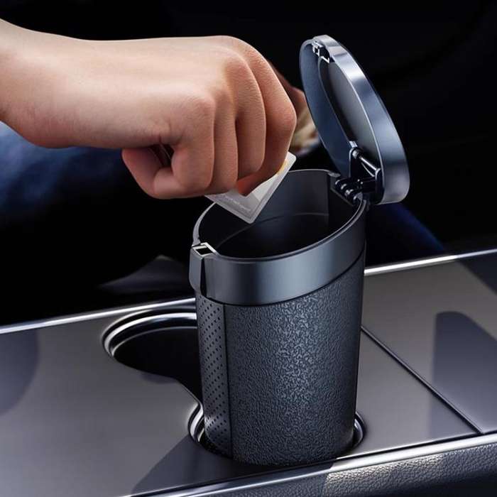 SHUNWEI SD-1612 Car Trash Can Portable Soft Cup-Shaped Waste Bin for Vehicles (Silver)