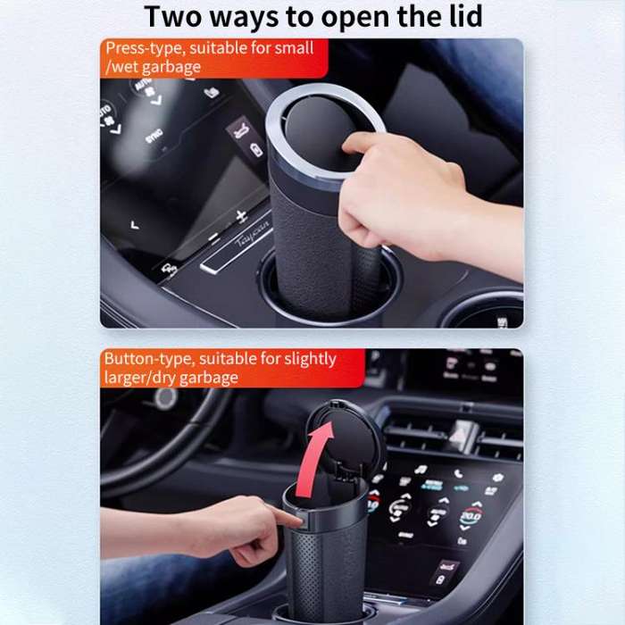 SHUNWEI SD-1612 Car Trash Can Portable Soft Cup-Shaped Waste Bin for Vehicles (Silver)