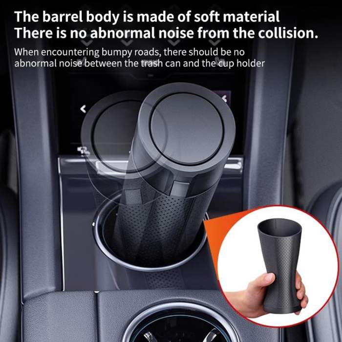 SHUNWEI SD-1612 Car Trash Can Portable Soft Cup-Shaped Waste Bin for Vehicles (Silver)